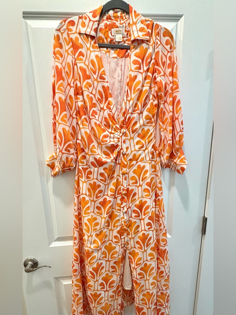 Anthropologie Printed Maxi Shirt Wrap Dress